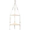 Bstepompre 1 mensola con ripiano in legno beige con corda macramè e ripiano per appendere piante e decorazioni