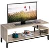 Generic Mobiletto per TV Mobile Porta Televisore a 2 Ripiani Tavolino Basso da Salotto Divano Struttura in Legno e Metallo Industriale Tavolo Vintage 40 X 40 X 106 cm (Grigio)
