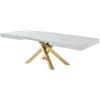 Vente-unique - Tavolo da pranzo 6 posti, 8 posti, 10 posti - mdf - bianco