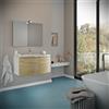 Kiamami Valentina - Mobile lavabo bagno curvo 80 cm scocca bianco r ante rovere miele | Garda