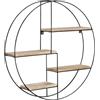 IDMarket - Scaffale rotondo a parete LILY 4 livelli in legno e metallo design industriale