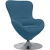 vidaXL Poltrona uovo Blu Velluto, Poltrona Moderna in Velluto, Sgabello Girevole Elegante, Comodo Sedile per il Soggiorno, Arredo Interno Chic