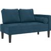 vidaXL Chaise Longue con Cuscini Blu in Velluto, divano letto, divano imbottito, seduta da soggiorno, dormeuse, seduta da salotto, divano 2 posti