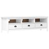 vidaXL Mobile TV Hill Base per Televisione Supporto per Impianto Stereo Mobiletto per Sistemi Audio Range Bianco 158x40x47 cm Legno Massello di Pino