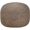 vidaXL Pouf Lavorato a Mano Stile Rustico Country Decorativo Riempimento in Gommapiuma Confortevole Ottomana Poggiapiedi Seduta Grigio Chiaro in Juta
