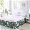 Mateju Gonna da Letto Elasticizzata Avvolgente Motivo Natalizio Matrimoniale/Singolo/Piazza e Mezzo Gonna Letto con Volant Gonna da Letto Facile da Installare da 38/45 cm (120x200x45cm,Verde)