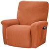 Chickwin Copripoltrona Relax Reclinabile, 1 Posto Copripoltrona Relax con Tasche Fodere Poltrona Relax Rimovibile Lavabile Jacquard Copertura per Poltrona Reclinabile (Arancione)