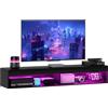 HOMCOM Mobile Porta TV fino 75 Sospeso con Luci LED 16 Colori e Modalità Regolabile con Telecomando, Mobile TV Sospeso in Legno, 180x40x30 cm, Nero