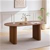 GrandCA HOME Tavolo da Pranzo Ovale in Legno, Tavolo da Cucina Moderno da 180 CM, Ampia Scrivania in MDF per 6-8 Persone (Marrone Scuro)