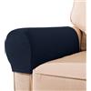 Hearda Jacquard 2/4/6 Pz Copri Braccioli, Universale Copribraccioli, Copri Divano, Copridivano Elasticizzato, Copri Poltrona con Braccioli per Poltrone, Divano, Braccioli (Blu Navy,4 Pezzi)