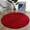 Hearda Tappeto Camera da Letto in Flanella, Tappeto Rotondo Pile Corallo Tinta Unita, Tappeto Cameretta Bambina Moderno, Tappeto Camera Bambini (120cm,Rosso)