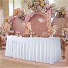 FANSU Tovaglia in Spandex Rettangolare, Gonne Tovaglia Gonne per Tavolo Feste Tovaglie Antimacchia Elastico Elasticizzato per Compleanno Matrimonio Banchetto Nozze (6FT/183x76cm,Bianco)