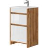 Vicco Set mobili bagno Detmold, Rovere dorato 50 cm | 2 pezzi · Mobile sottolavabo · Lavabo
