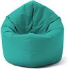 Lumaland Poltrona a sacco, pouf rotondo, 2 in 1, per ambienti interni ed esterni, con imbottitura da 300 l, 120 x 80 x 75 cm, impermeabile e robusta, turchese