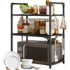 Generic Organizer per forno a microonde, ripiano regolabile per forno a microonde, forno allargato con ganci, organizer a 2 livelli, supporto multiuso per macchina del pane, soluzione compatta per piccoli