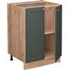 Vicco Mobiletto base cucina Fame-Line, Verde-oro rustico, 60 cm, PL Antracite, per la combinazione con altri moduli della serie Fame-Line
