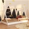 smartwood Letto Casetta 80x160 cm con Rete, in Legno, Bianco, TIPI F