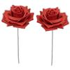 matches21 HOME & HOBBY Set di 2 rose di cera, rosse, durevoli e resistenti, con fiori di cera