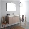 Kiamami Valentina - Mobile bagno sospeso 90cm con ante e vasca a destra in resina Malaga