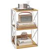 HOMCOM Mobiletto Scaffale per Soggiorno Cucina, Bagno 3 Ripiani Salvaspazio Legno 40x35x72.5cm