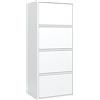 meble masztalerz Cassettiera Camera da Letto con 4 Ante Larghezza 50 cm - Scarpiera da Letto - Credenza Soggiorno - Moderna Comò - Cassettiera Alta - Mobiletto con Cassetti Bianco 120x50x39cm
