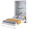 Homlando Lenart - Letto da parete Concept Pro CP02, 120 x 200 cm, pieghevole, verticale, con letto pieghevole integrato, letto funzionale (bianco opaco/bianco lucido)