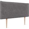 DHOME Testiera in lino naturale con bordo della testiera imbottito Letto moderno TOP TRENDING (Grigio Scuro, 80x105cm con Gambe (Letto 70/80))