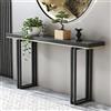KLWQR Consolle Ingresso Moderno Stretti con Piano in Legno Massello, Neri, Tavolo Consolle da Divano con Gambe in Metallo per Corridoio, Soggiorno, Camera da Letto, Ingresso(100x30x80 cm/39x12x31 in)