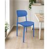 Domo Mea Sedia Mood Blu - Polipropilene Leggera h 75,5 cm Impilabile
