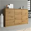 Home Collective Cassettiera, corridoio camera da letto, armadio, credenza, credenza con 3 cassetti e 2 ante, larghezza 120 cm, altezza 75 | Artigianale