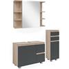 Vicco Set mobili bagno J-Shape, Sonoma 80 cm | 3 pezzi · Mobile sottolavabo · Armadietto a specchio · Mobile medio