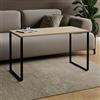 AKKE Tavolino Da Salotto Con Gambe In Metallo Piano Laminato Tavolo Rettangolare Altezza 55 cm Tavolino Da Soggiorno Stile Loft Crespo