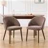 DAYALANE Set di 2 Sedie Sala da Pranzo, Sedie Cucina in Tessuto, Poltroncine da Pranzo con Gambe in Legno, Sedie da Salotto Imbottite per Cucina/Soggiorno/Ristorante, Marrone