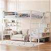 Dolamaní Letto a soppalco 140 x 200 cm con spazio di archiviazione, scala e scaffale, grande spazio sotto il letto, senza materasso (bianco A)