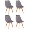 Gremium Set 4 Sedie Con Cuscino Imbottito In Velluto, Struttura In Legno Di Faggio E Seduta Ergonomica Per Arredo Sala da Pranzo, Cucina e Ufficio