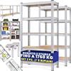 Monzana® 2x Scaffali in Metallo Garage 180x90x40cm Portata Totale 1750kg 10 Pannelli MDF Scaffalatura Metallo Scaffali Alta Portata Scaffale Cantina