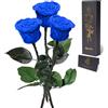 Yamonic Rosa Stabilizzata Regalo Donna,Festa della Mamma Idee Regalo,Rosa Eterna con Steli Regali per Donne Compleanno,Vera Rosa Regali Mamma,3 Rose