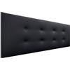 DHOME Testata in Similpelle o Tessuto AQUALINE Pro con 2 file di bottoni Testata imbottita Letto di lusso (Similpelle Nero, 150x50cm (Letti 150/160))