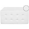 cecaro group POUFF POUF CONTENITORE ECOPELLE PANCA BAULE IMBOTTITO BOTTONI TRAPUNTATO VARI COLORI (BIANCO)