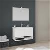 Kiamami Valentina - Mobile bagno sospeso 80cm con ante quercia bianco effetto legno Venezia