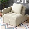 Arhatreya Divano letto imbottito 3 in 1 divano letto multifunzione con schienale regolabile, divano reclinabile per soggiorno, camera da letto, appartamento, line, beige