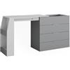 Vicco Tavolo da lavoro Iva, Grigio, 98.5-167.5 x 80 x 47 cm