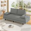 KSFASHZ Divano letto convertibile con schienale e materasso pieghevole, divano letto in tessuto lino con letto estraibile per soggiorno, studio, camera degli ospiti (grigio lino)