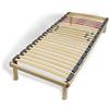 Sleepys Rete francese 120x200 ortopedica ed ergonomica in doghe di faggio, con portadoghe in Caucciù per una maggior elasticità e per garantire il corretto sostegno durante tutto il riposo.