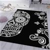VIMODA Moderno Soggiorno Tappeto Nero Bianco ad Arte Teschio Motivo - Nero, 160x230 cm