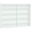 HOMCOM Vetrina Espositiva da Parete a 4 Ripiani Regolabili, Vetrinetta per Collezionismo, Bacheca Espositore a Muro per Oggetti da Collezione, in Vetro e Truciolato, 80x9.5x60 cm, Bianco