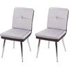 Mendler Set 2X sedie Lounge Sala Pranzo Moderno HWC-G48 Velluto Ecopelle - Grigio