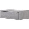MODULARREDO | LEGOLO MAXI Mensola da Muro con Cassetto, Comodino Sospeso, Mensola da Parete, 45x14.3 p23.7 cm, Rovere Grigio Nuovo, Kit Tasselli Incluso - Made in Italy