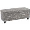 Mendler Panca contenitore elegante Kriens tessuto 114x45x45cm grigio con scritte