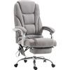 CLP Sedia Ufficio Massaggiante Pacific In Stoffa I Poltrona Relax Con Poggiapiedi I Sedia Studio Ergonomica Regolabile, Colore:grigio